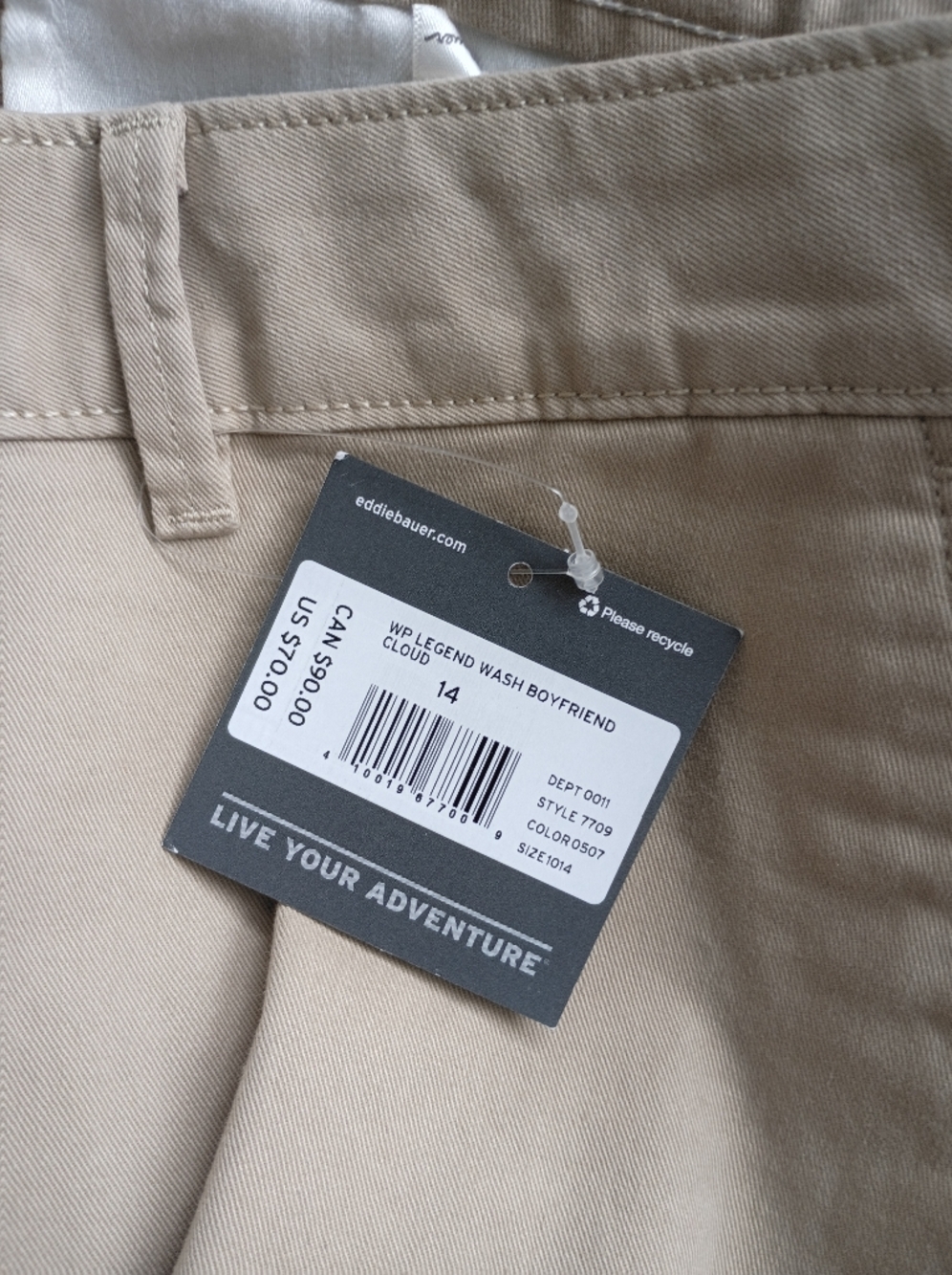 Eddie Bauer Women's Legend Wash Boyfriend  Khaki Pants - Picture 7 of 8